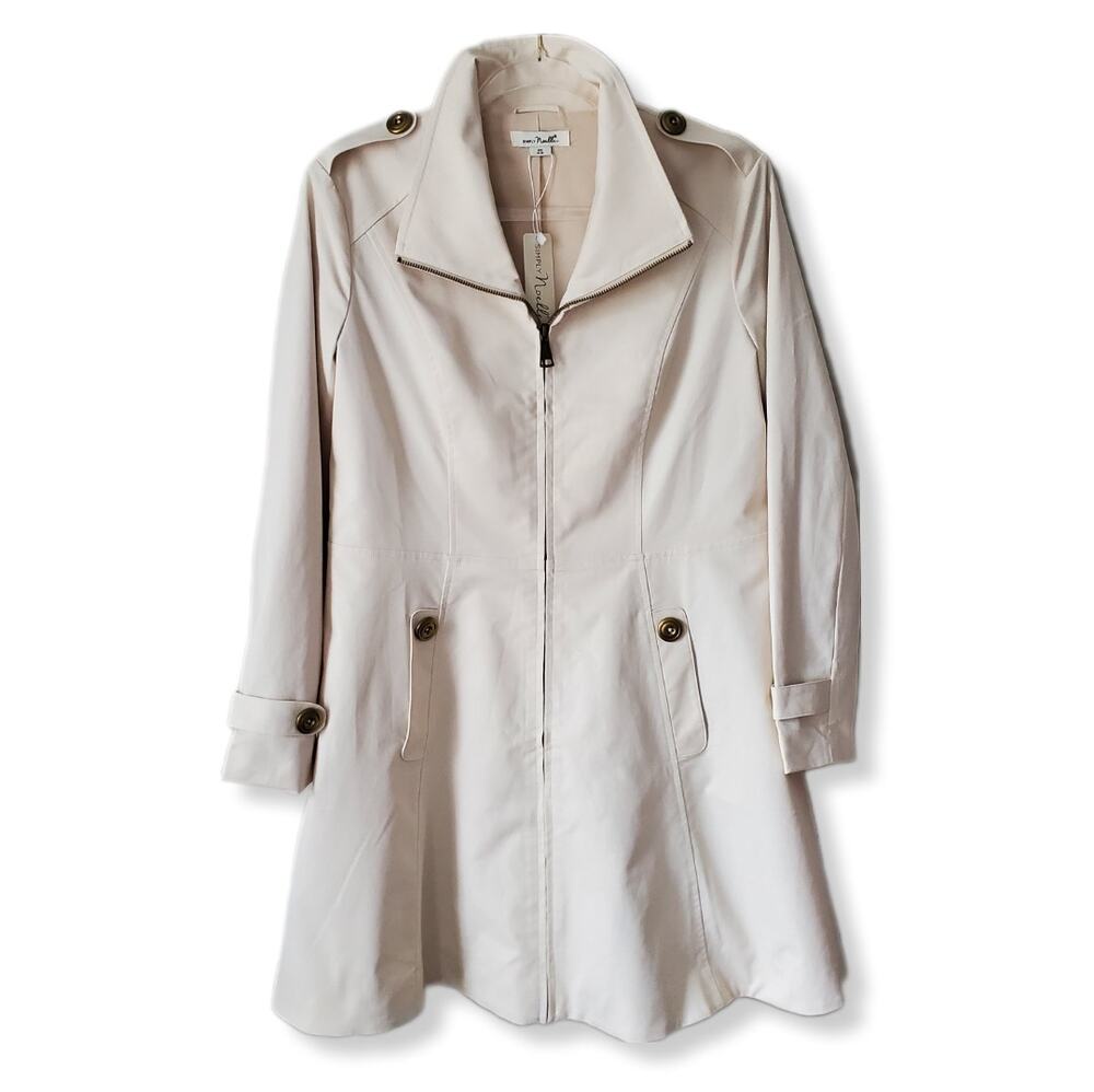 Women Classic Beige Trench Rain Coat 4 6 Classic Twee Preppy Heritage NEW